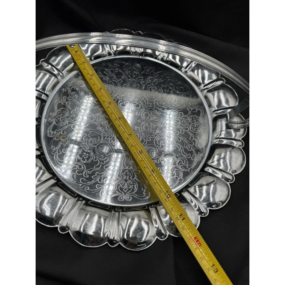 Beautiful Silver Platter With Handle